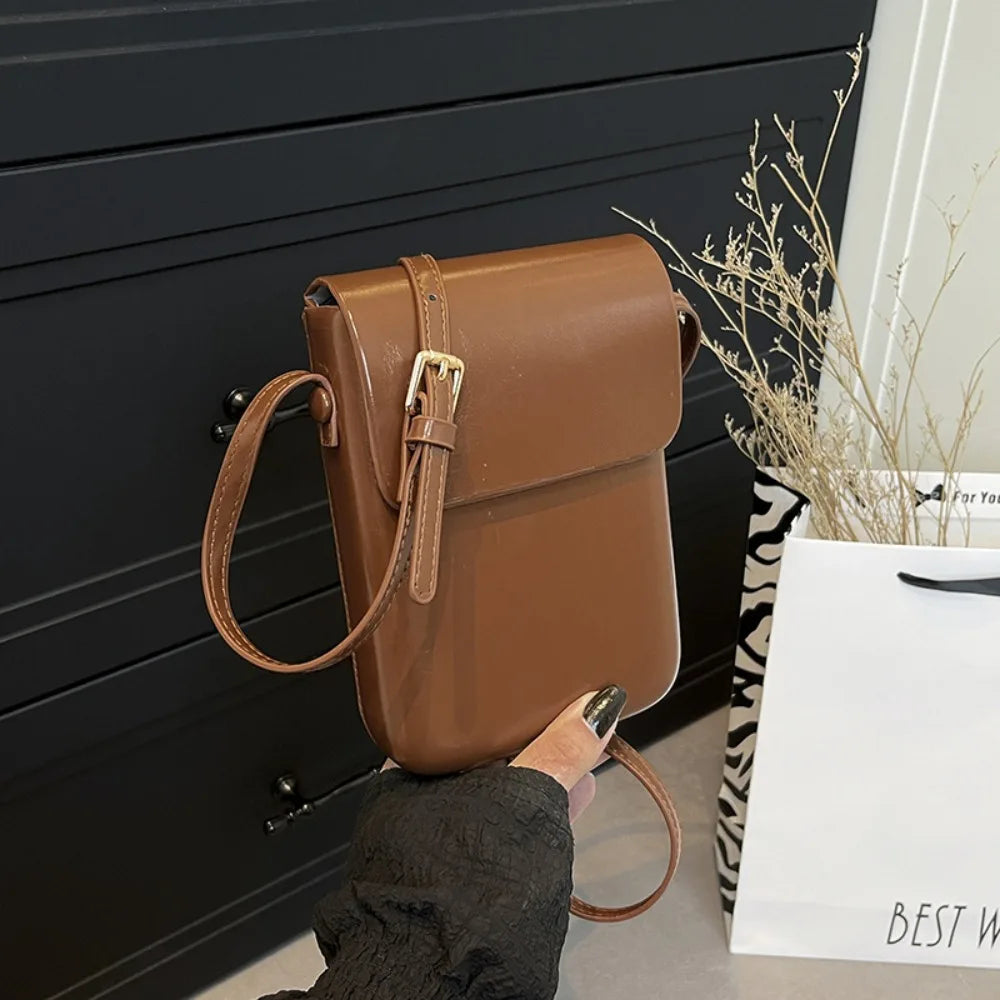 Leather Flap Crossbody Bag