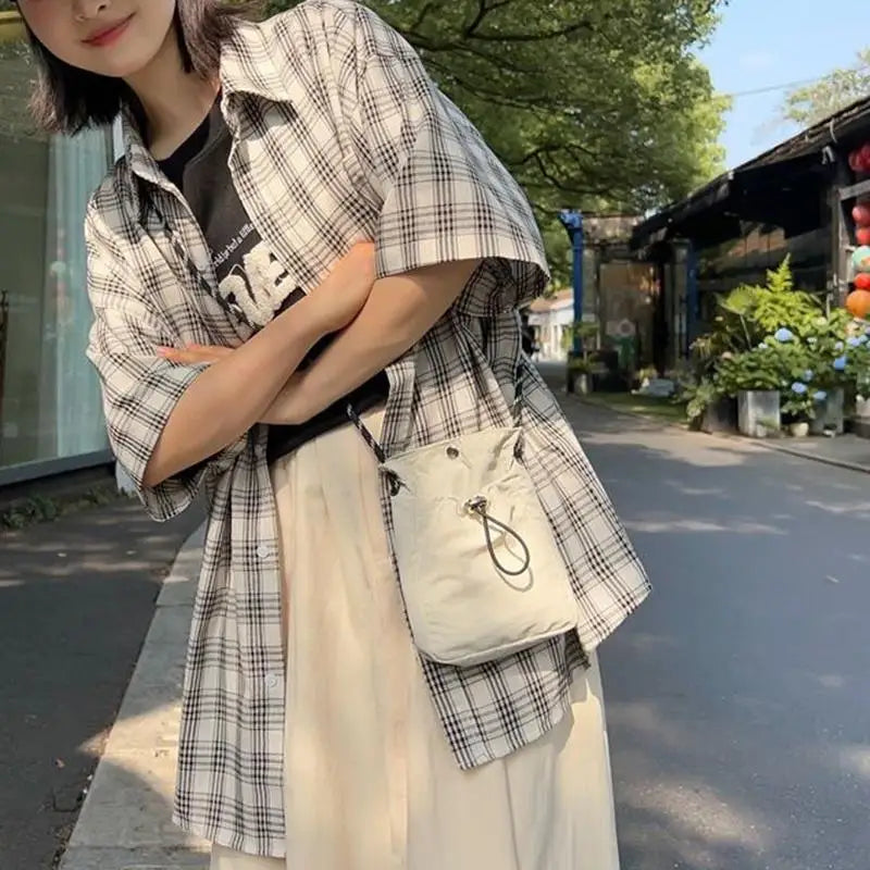 Nylon Square Shoulder Bag
